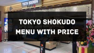 tokyo shokudo menu with price singapore