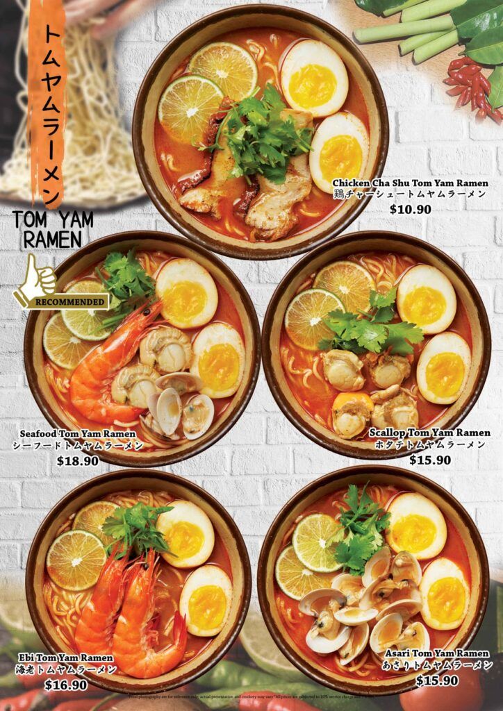 tom yam ramen tokyo shokudo menu