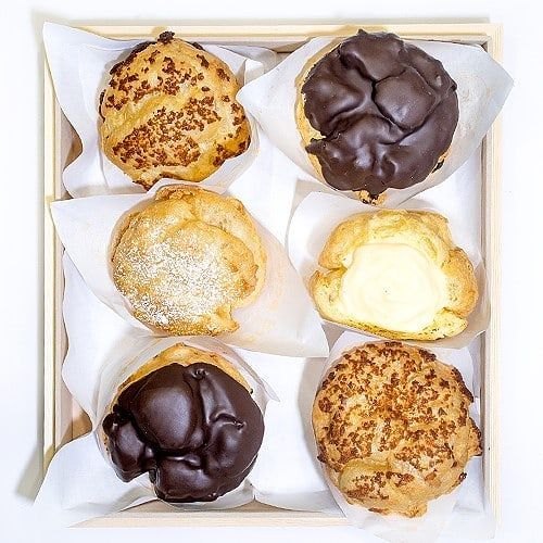 Classic Assorted flavors of cream puffs