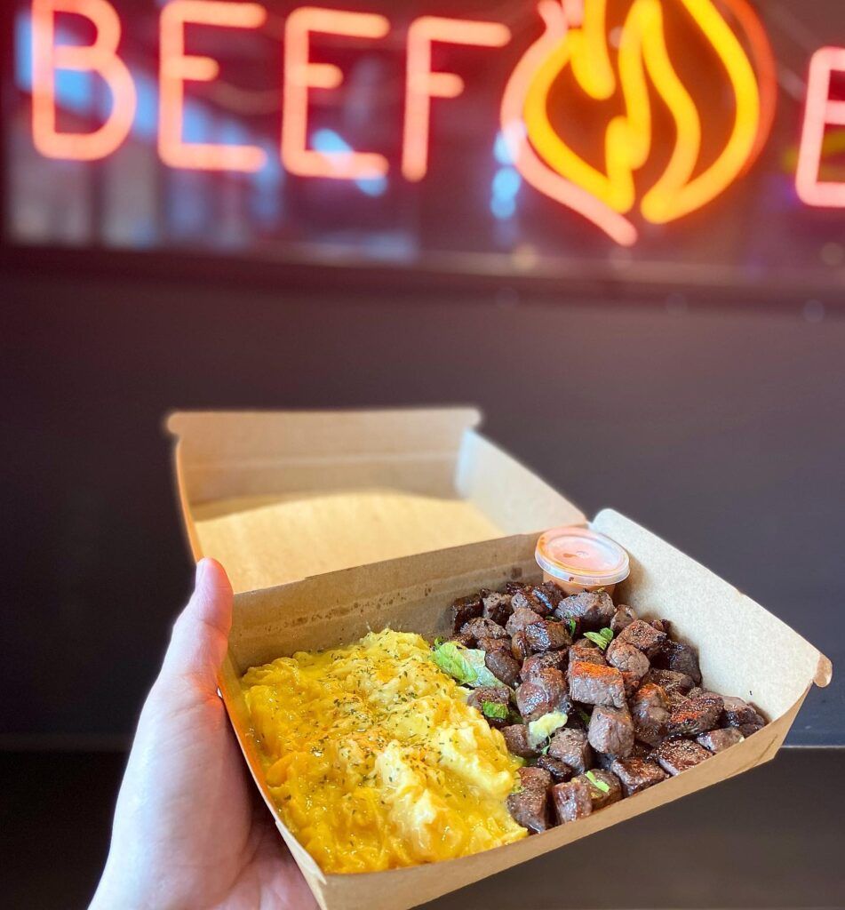 Beef Cubes rice bowl