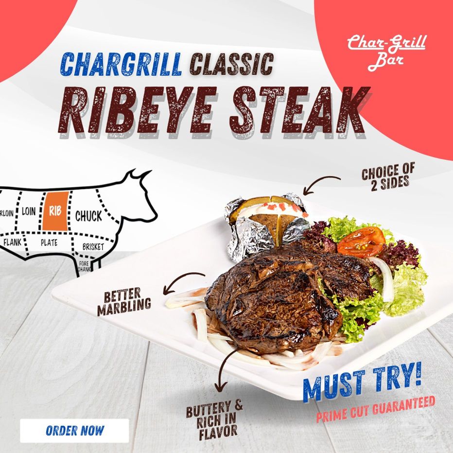 Classic rib-eye steak