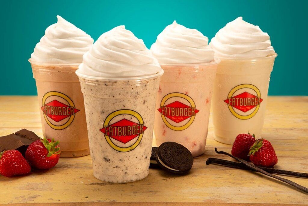 Milkshake flavors: cookies & cream, vanilla, strawberry, and chocolate