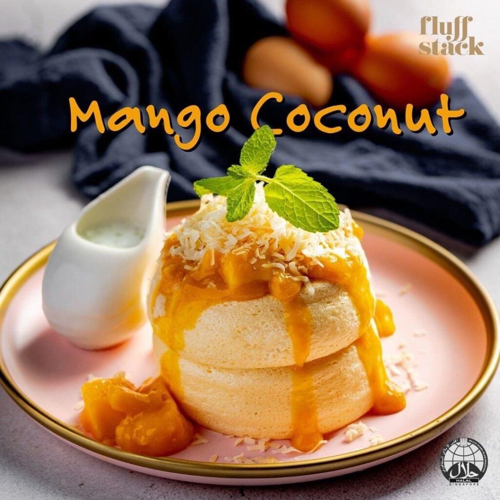 Mango and Coconut Souffle pancake