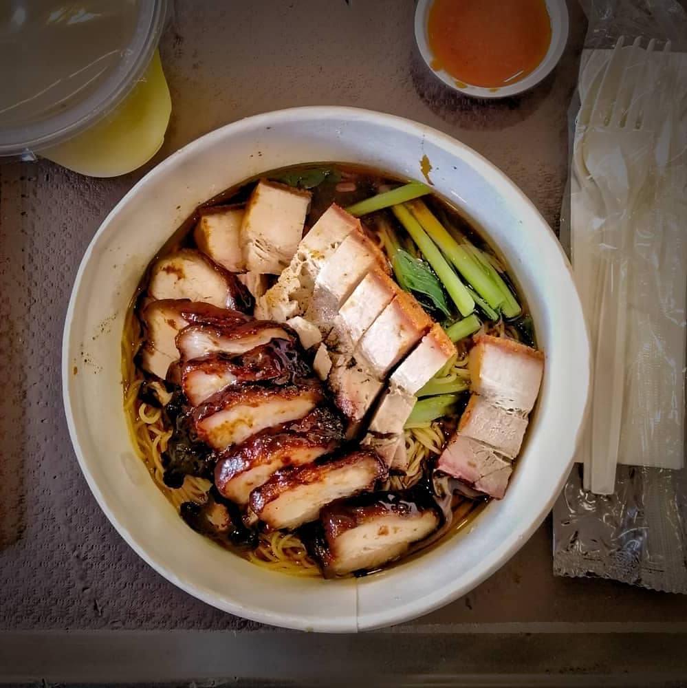 Charsiew and Roast pork noodles