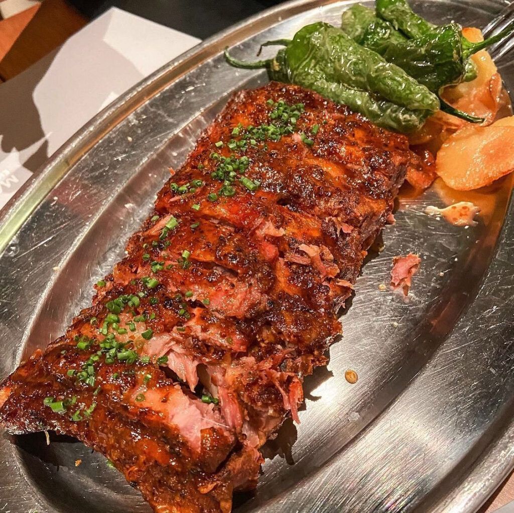 Iberico Pork Rib Eye with panadera and potatoes