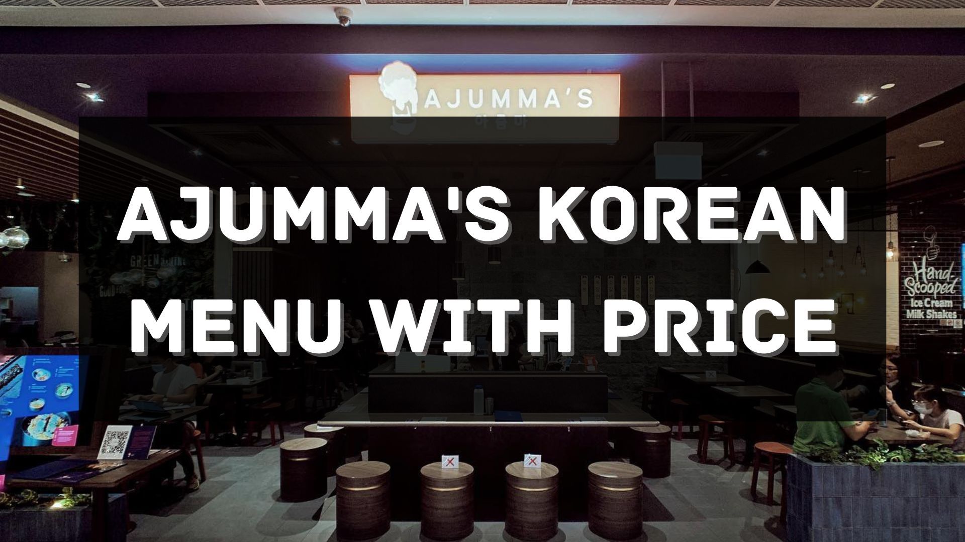 ajumma's korean restaurant menu with price