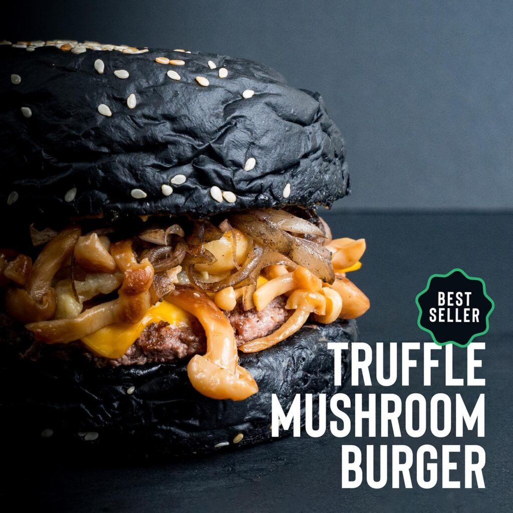 Single truffle mushroom burger