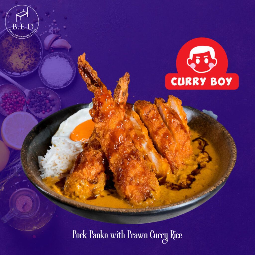 Ebi tiger and pork panko curry rice