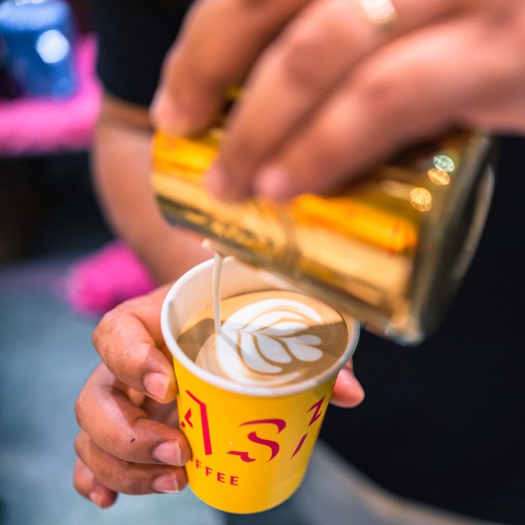 Latte drink with latte art