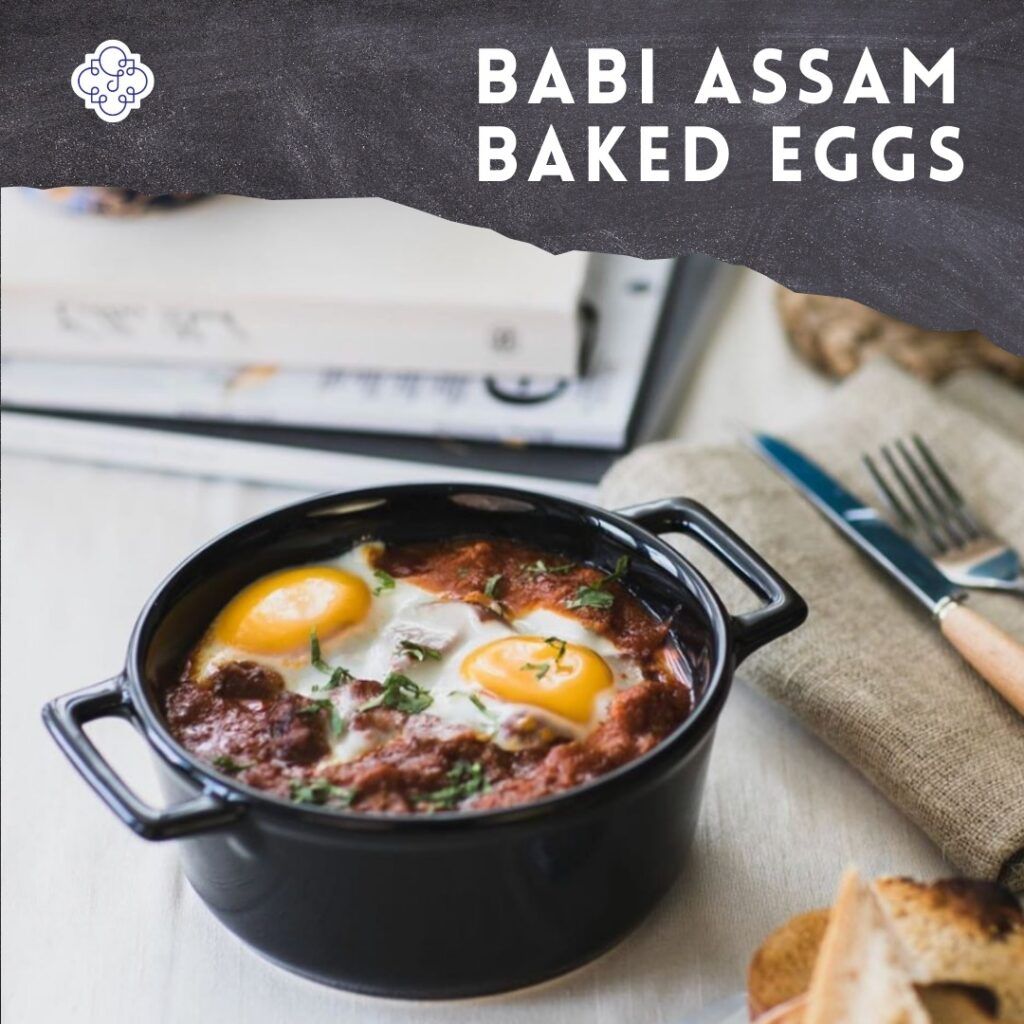 Babi assam baked eggs