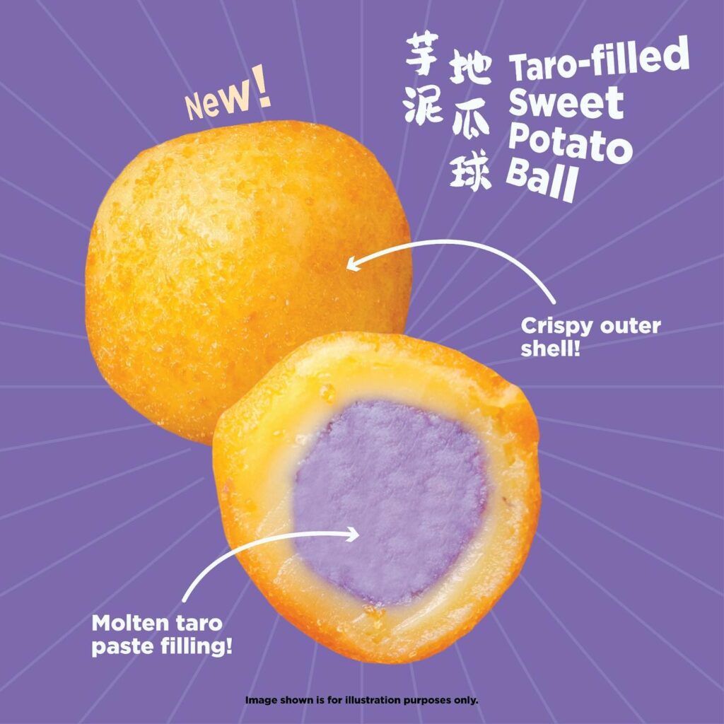Taro-filled sweet potato ball