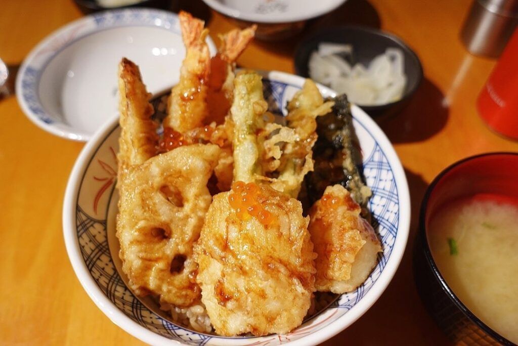 Prawn tempura platter