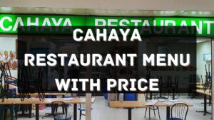 cahaya restaurant menu prices singapore