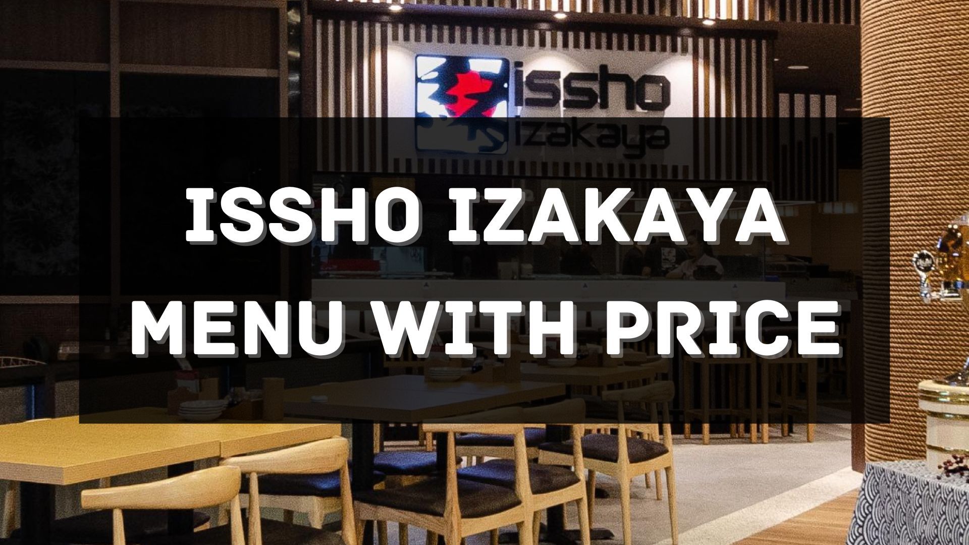 issho izakaya menu prices singapore